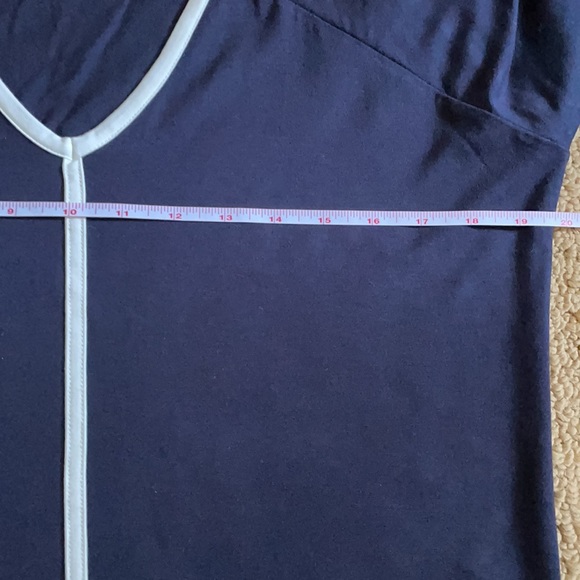 Claudia Sträter Navy/White V-Neck Blouse 36 - Picture 8 of 10